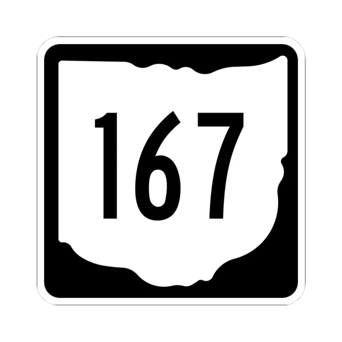 OH-167 1967 (Ohio) (Road Sign) STICKER Vinyl Kiss-Cut Decal 3 Inch White - The Sticker Space