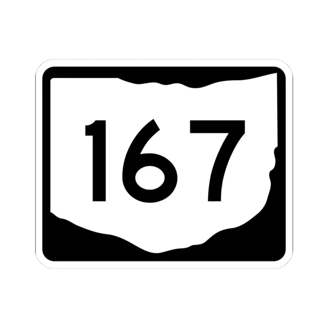 OH-167 (Ohio) (Road Sign) STICKER Vinyl Kiss-Cut Decal 3 Inch White - The Sticker Space