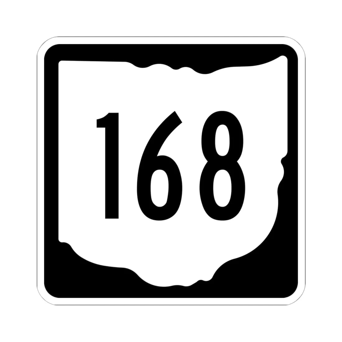 OH-168 1967 (Ohio) (Road Sign) STICKER Vinyl Kiss-Cut Decal 6 Inch White - The Sticker Space