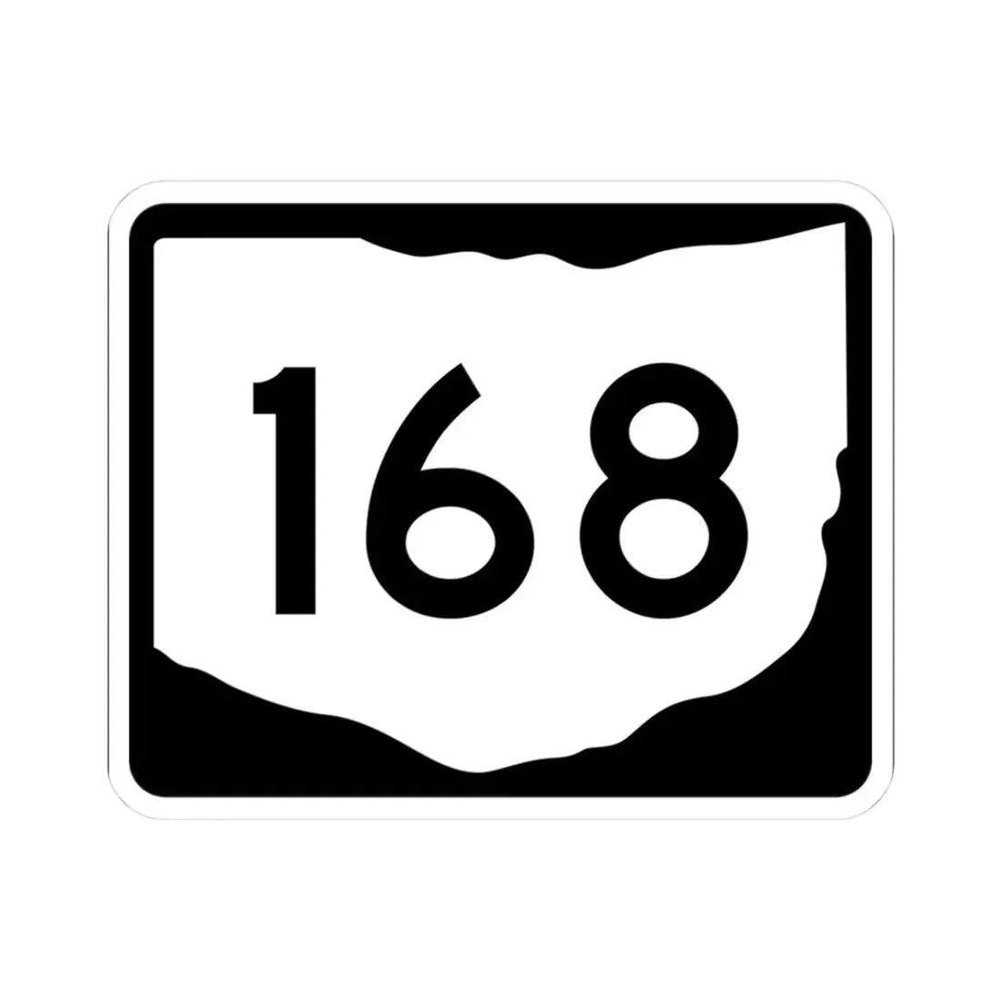 OH-168 (Ohio) (Road Sign) STICKER Vinyl Kiss-Cut Decal 3 Inch White - The Sticker Space
