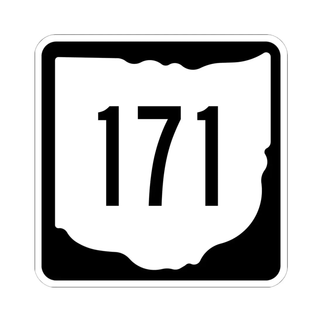 OH-171 1967 (Ohio) (Road Sign) STICKER Vinyl Kiss-Cut Decal 6 Inch White - The Sticker Space