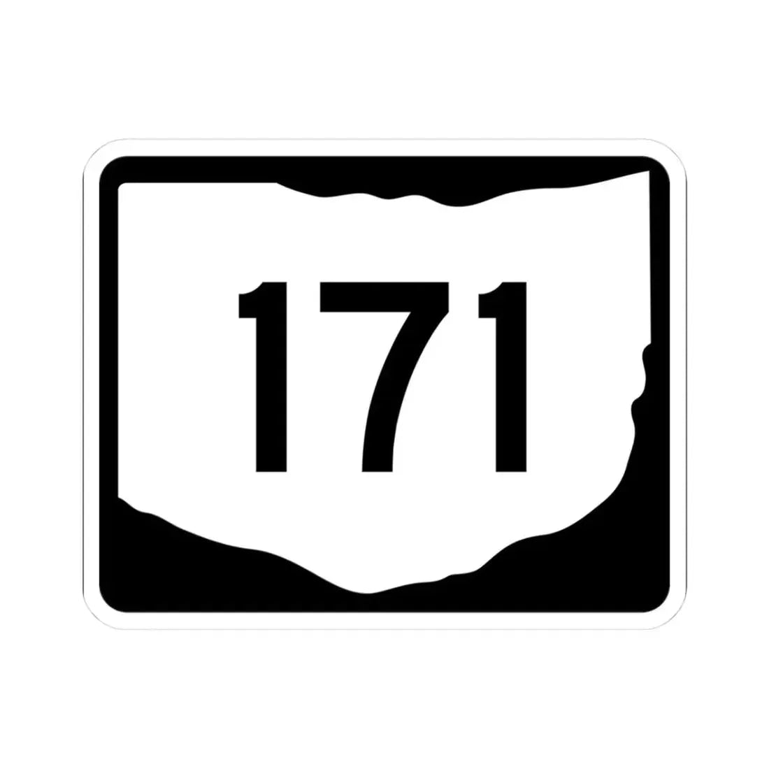 OH-171 (Ohio) (Road Sign) STICKER Vinyl Kiss-Cut Decal 3 Inch White - The Sticker Space