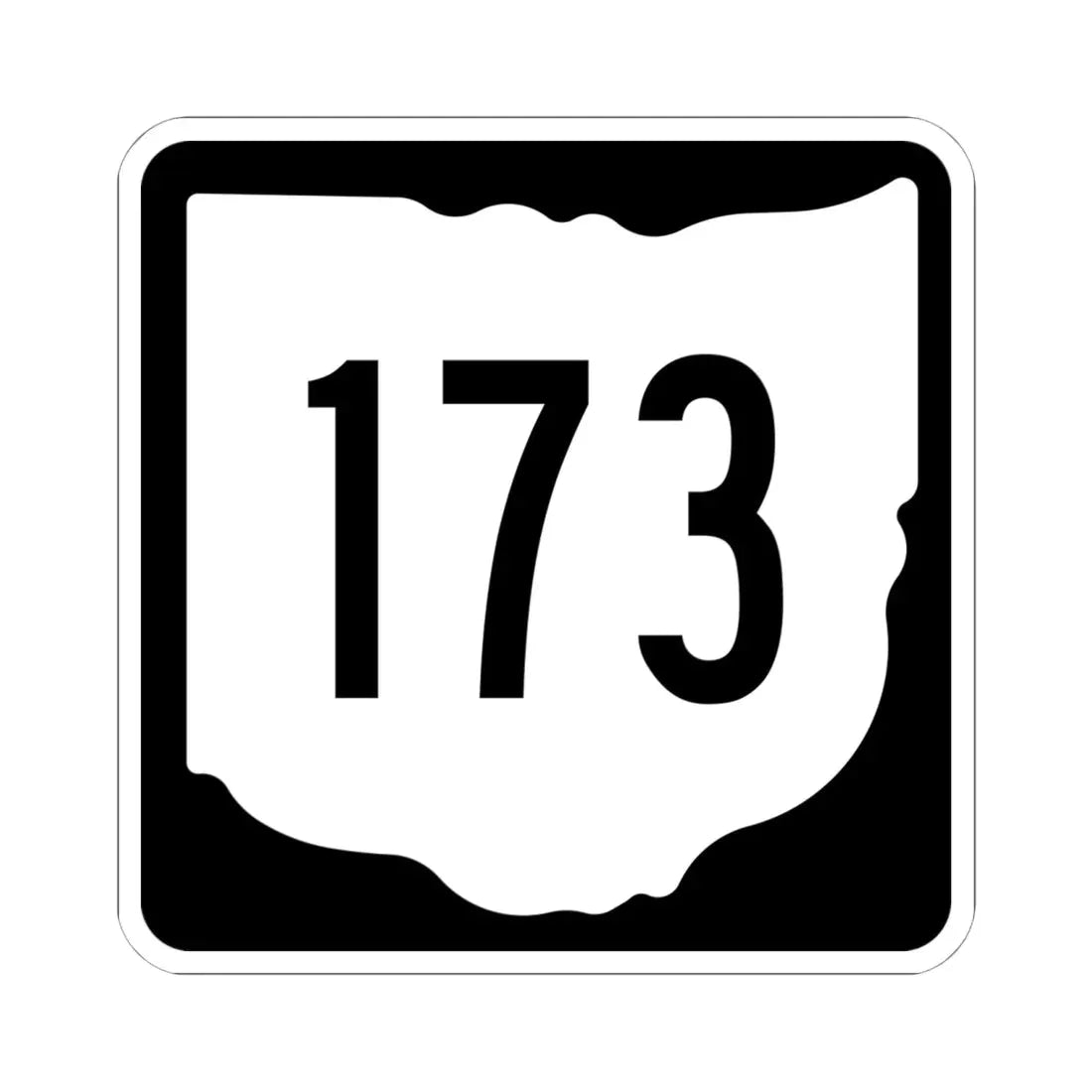 OH-173 1967 (Ohio) (Road Sign) STICKER Vinyl Kiss-Cut Decal 6 Inch White - The Sticker Space
