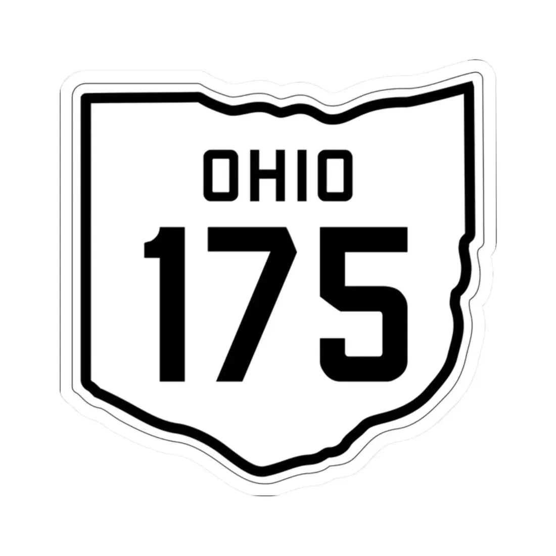OH-175 1927 (Ohio) (Road Sign) STICKER Vinyl Kiss-Cut Decal 2 Inch White - The Sticker Space