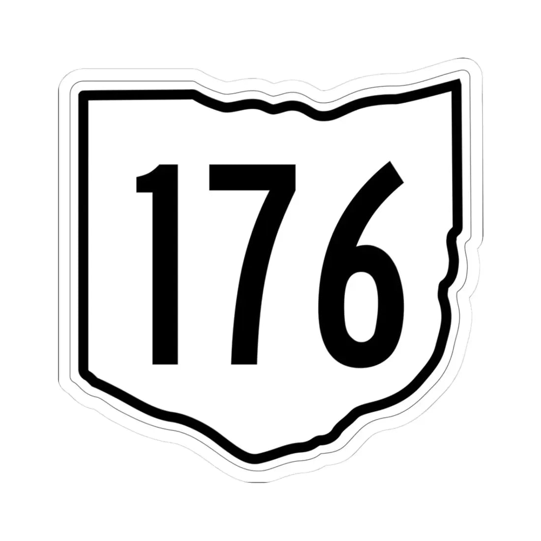 OH-176 1960 (Ohio) (Road Sign) STICKER Vinyl Kiss-Cut Decal 3 Inch White - The Sticker Space
