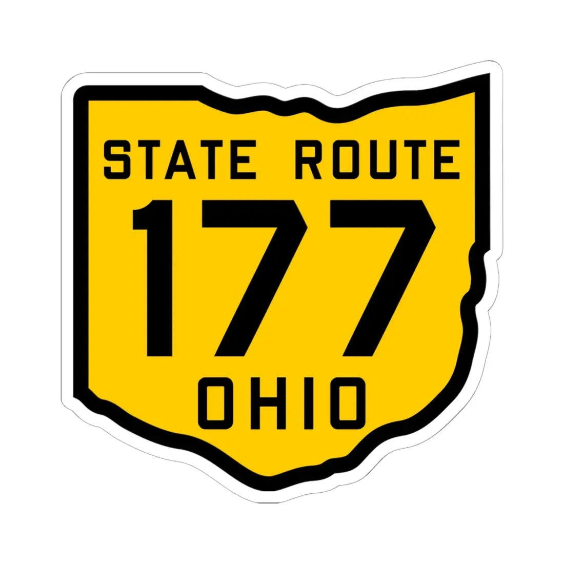 OH-177 1920 (Ohio) (Road Sign) STICKER Vinyl Kiss-Cut Decal 6 Inch White - The Sticker Space