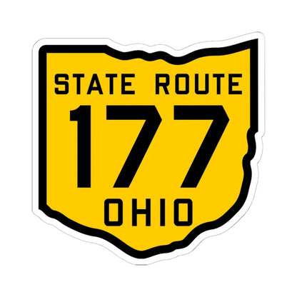 OH-177 1920 (Ohio) (Road Sign) STICKER Vinyl Kiss-Cut Decal 6 Inch White - The Sticker Space