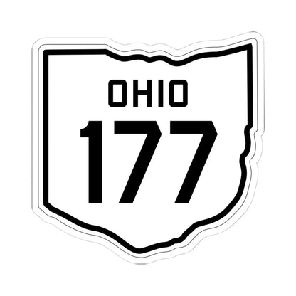 OH-177 1927 (Ohio) (Road Sign) STICKER Vinyl Kiss-Cut Decal 4 Inch White - The Sticker Space