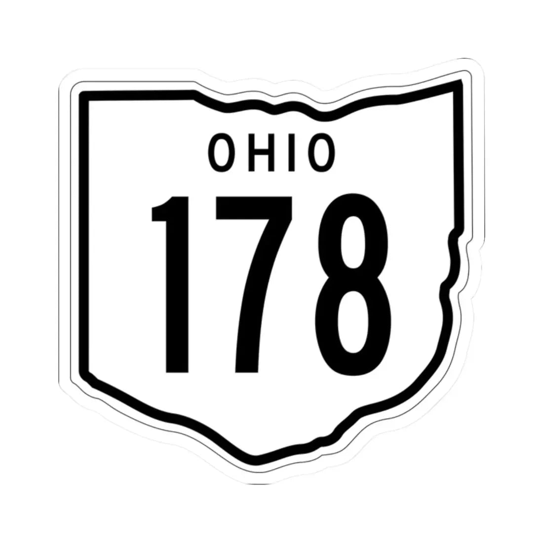 OH-178 1948 (Ohio) (Road Sign) STICKER Vinyl Kiss-Cut Decal 2 Inch White - The Sticker Space