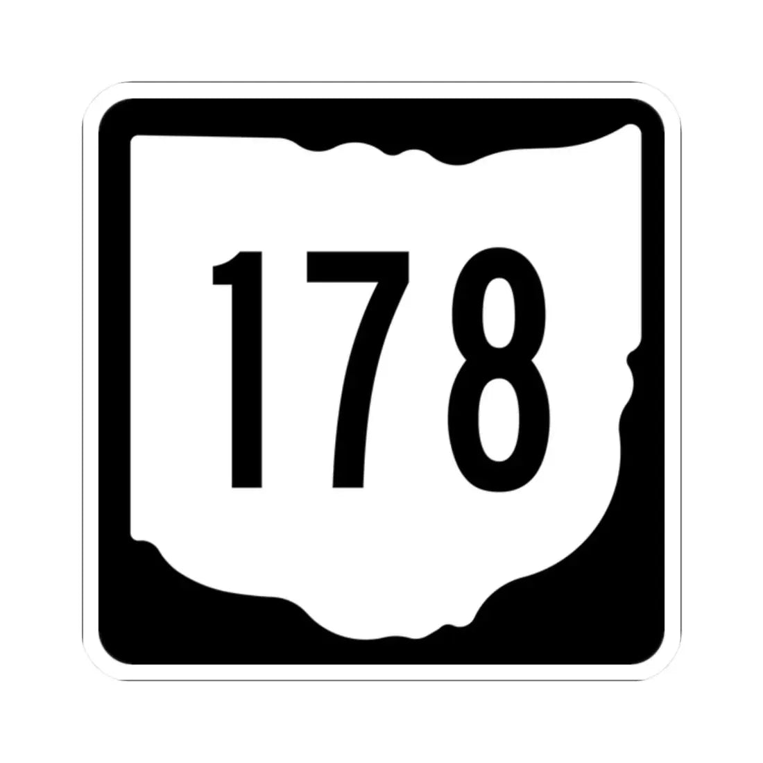 OH-178 1967 (Ohio) (Road Sign) STICKER Vinyl Kiss-Cut Decal 2 Inch White - The Sticker Space