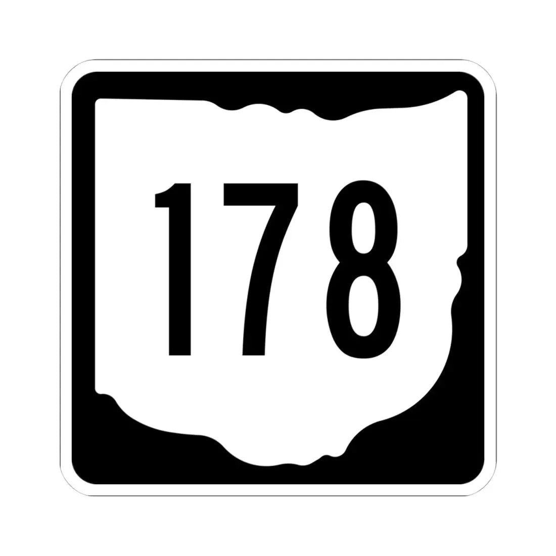 OH-178 1967 (Ohio) (Road Sign) STICKER Vinyl Kiss-Cut Decal 4 Inch White - The Sticker Space