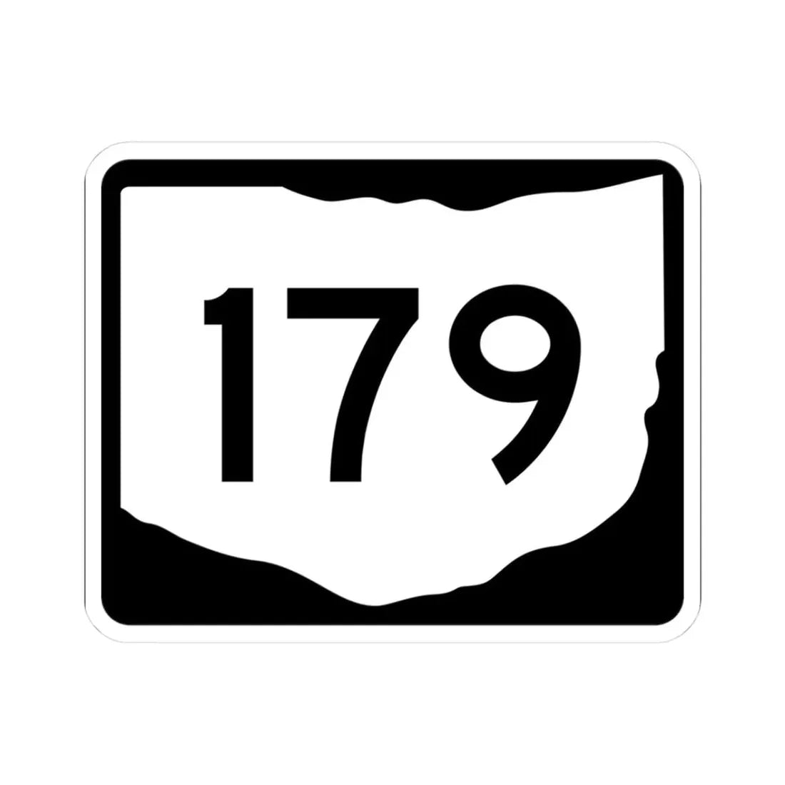 OH-179 (Ohio) (Road Sign) STICKER Vinyl Kiss-Cut Decal 3 Inch White - The Sticker Space