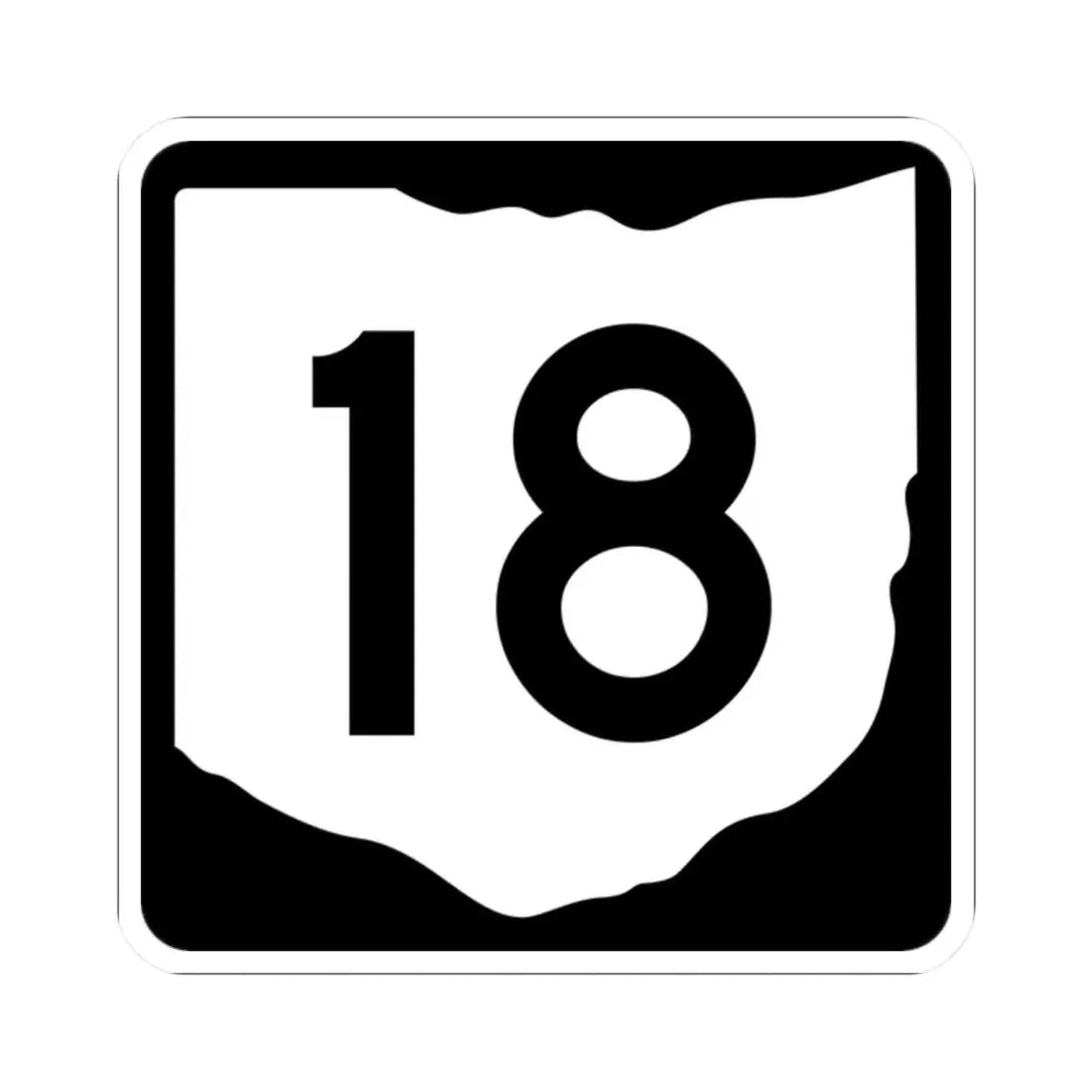 OH-18 (Ohio) (Road Sign) STICKER Vinyl Kiss-Cut Decal 2 Inch White - The Sticker Space