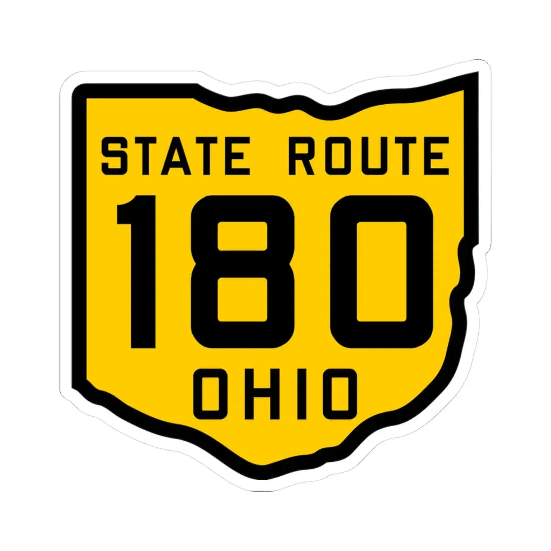 OH-180 1920 (Ohio) (Road Sign) STICKER Vinyl Kiss-Cut Decal 3 Inch White - The Sticker Space