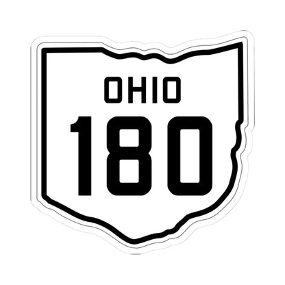 OH-180 1927 (Ohio) (Road Sign) STICKER Vinyl Kiss-Cut Decal 3 Inch White - The Sticker Space