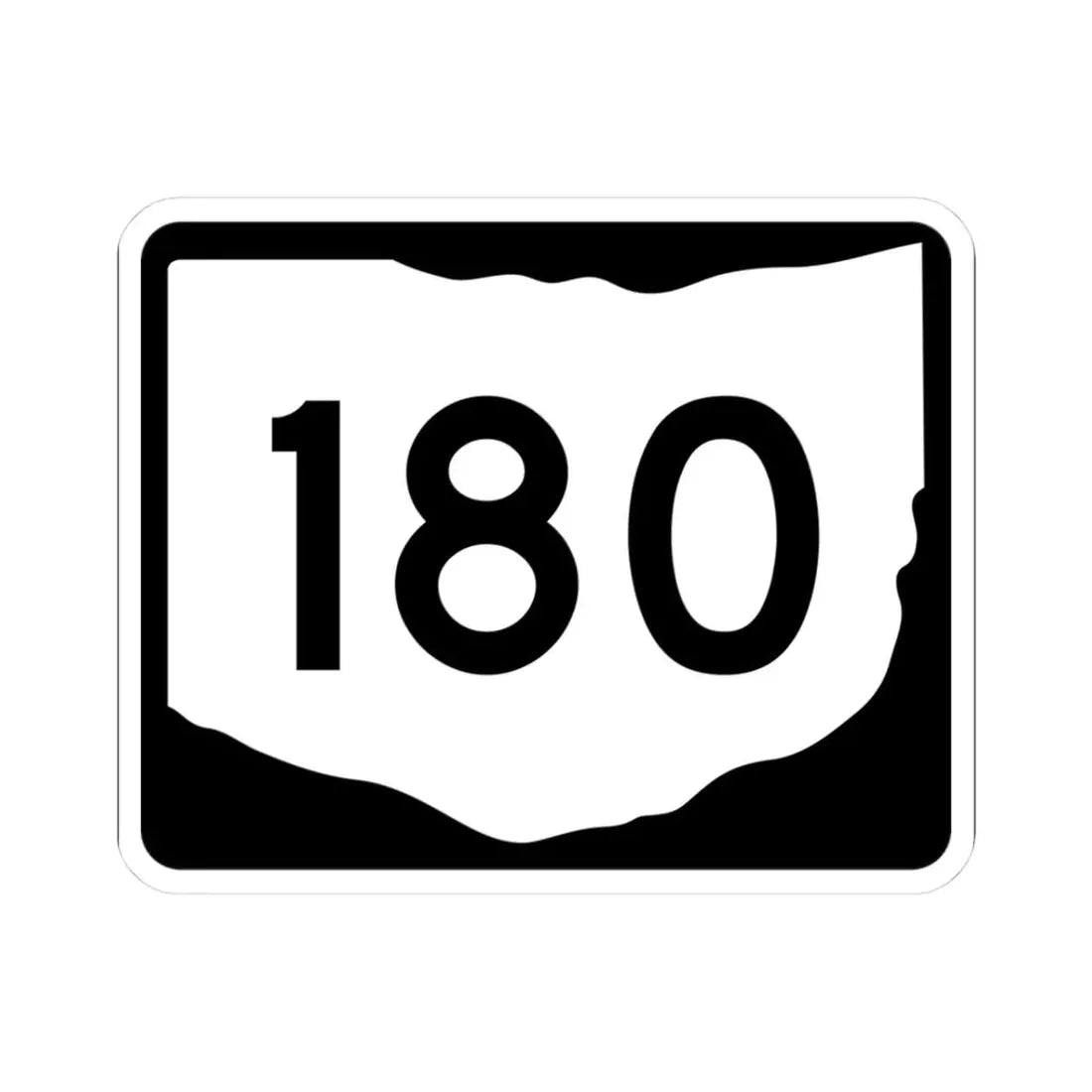 OH-180 (Ohio) (Road Sign) STICKER Vinyl Kiss-Cut Decal 3 Inch White - The Sticker Space