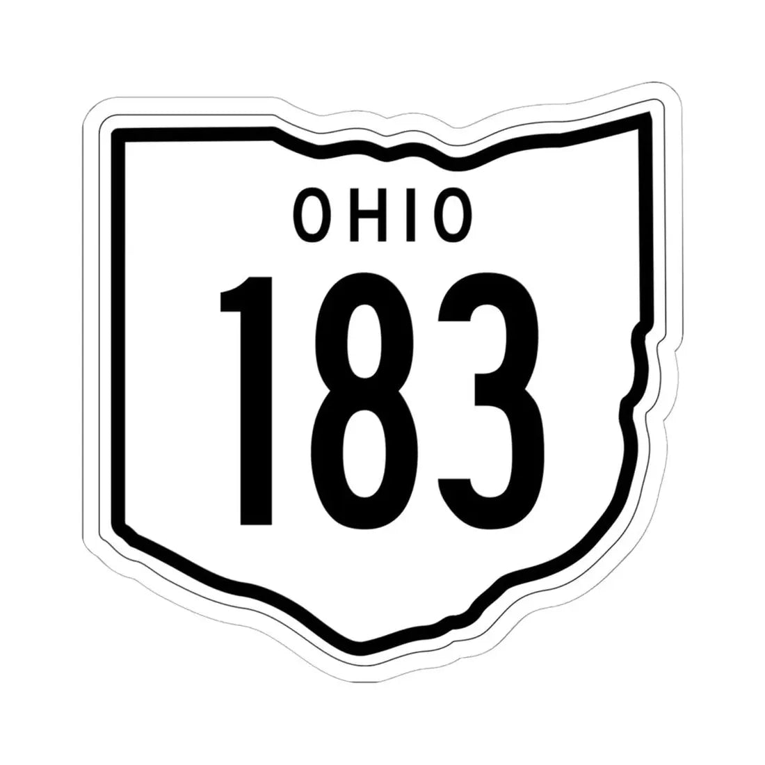 OH-183 1948 (Ohio) (Road Sign) STICKER Vinyl Kiss-Cut Decal 6 Inch White - The Sticker Space