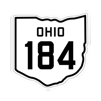 OH-184 1927 (Ohio) (Road Sign) STICKER Vinyl Kiss-Cut Decal 2 Inch White - The Sticker Space