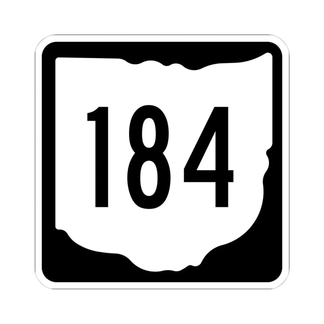 OH-184 1967 (Ohio) (Road Sign) STICKER Vinyl Kiss-Cut Decal 4 Inch White - The Sticker Space
