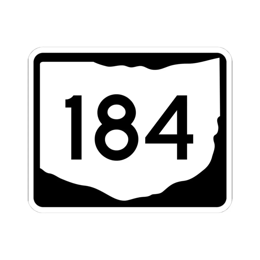 OH-184 (Ohio) (Road Sign) STICKER Vinyl Kiss-Cut Decal 4 Inch White - The Sticker Space