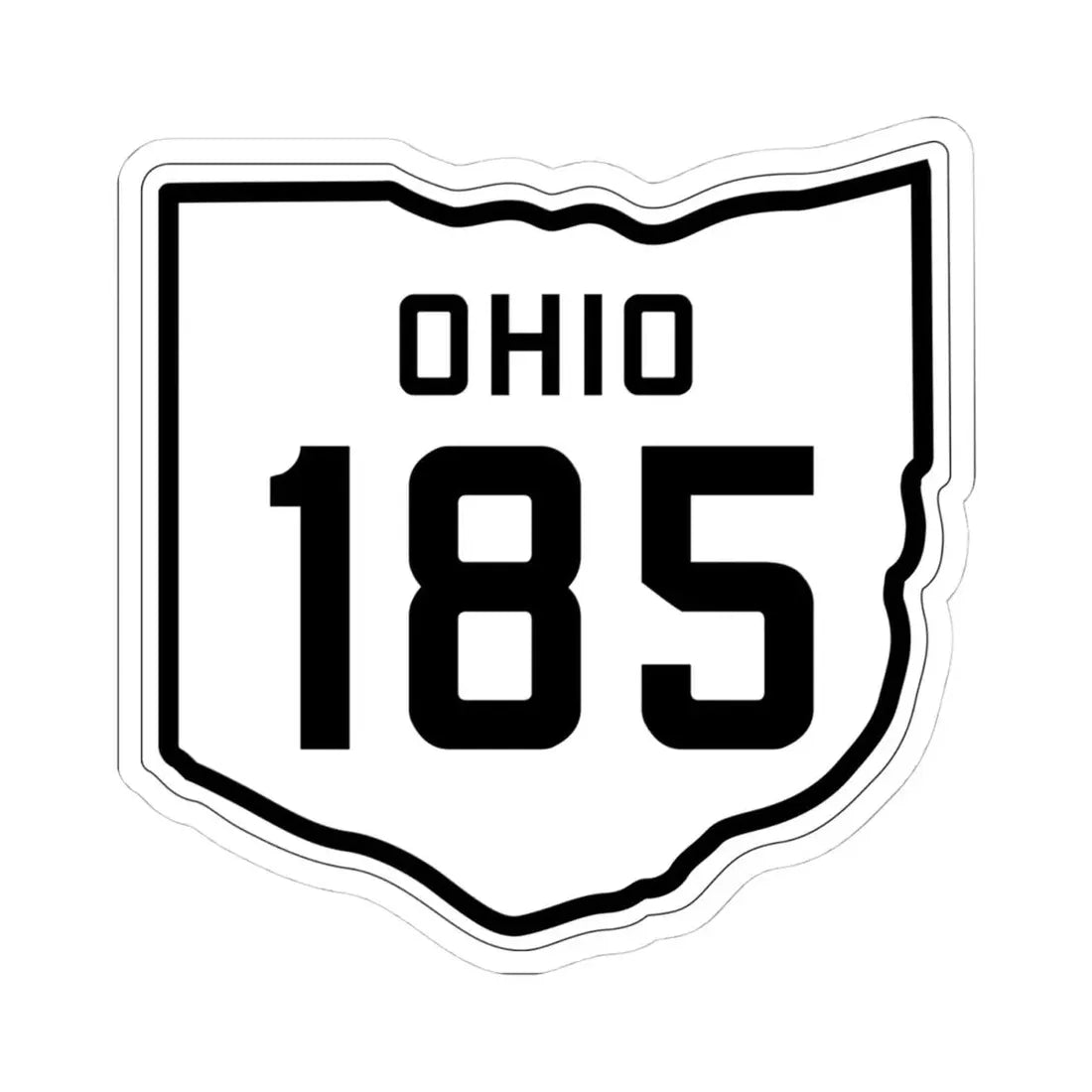 OH-185 1927 (Ohio) (Road Sign) STICKER Vinyl Kiss-Cut Decal 4 Inch White - The Sticker Space