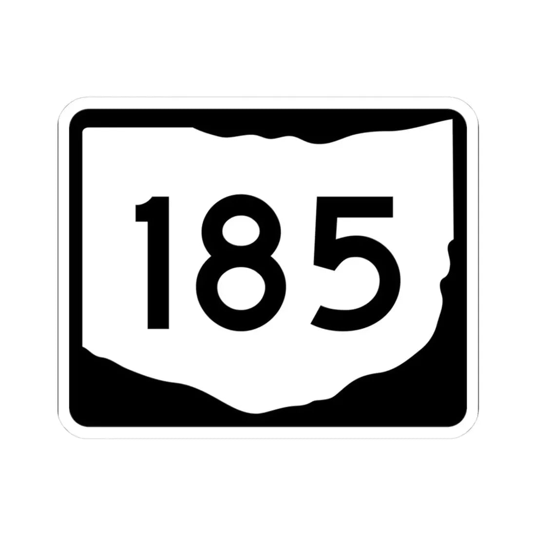 OH-185 (Ohio) (Road Sign) STICKER Vinyl Kiss-Cut Decal 3 Inch White - The Sticker Space