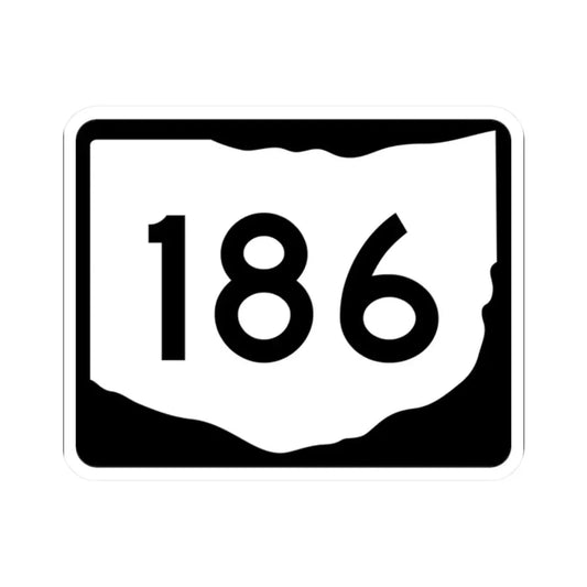 OH-186 (Ohio) (Road Sign) STICKER Vinyl Kiss-Cut Decal 2 Inch White - The Sticker Space