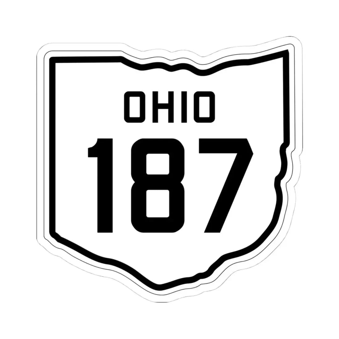 OH-187 1927 (Ohio) (Road Sign) STICKER Vinyl Kiss-Cut Decal 4 Inch White - The Sticker Space