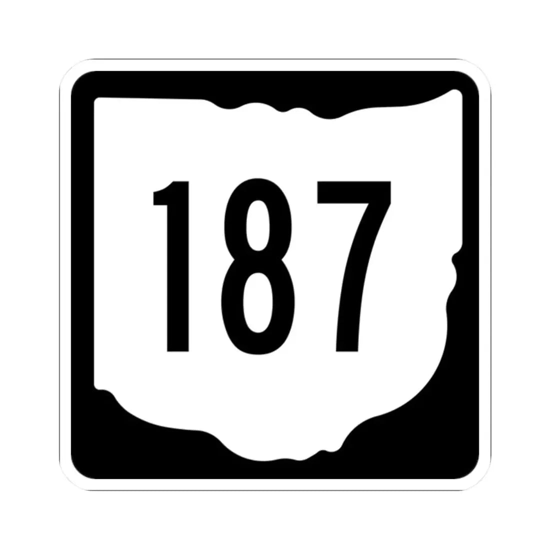 OH-187 1967 (Ohio) (Road Sign) STICKER Vinyl Kiss-Cut Decal 2 Inch White - The Sticker Space