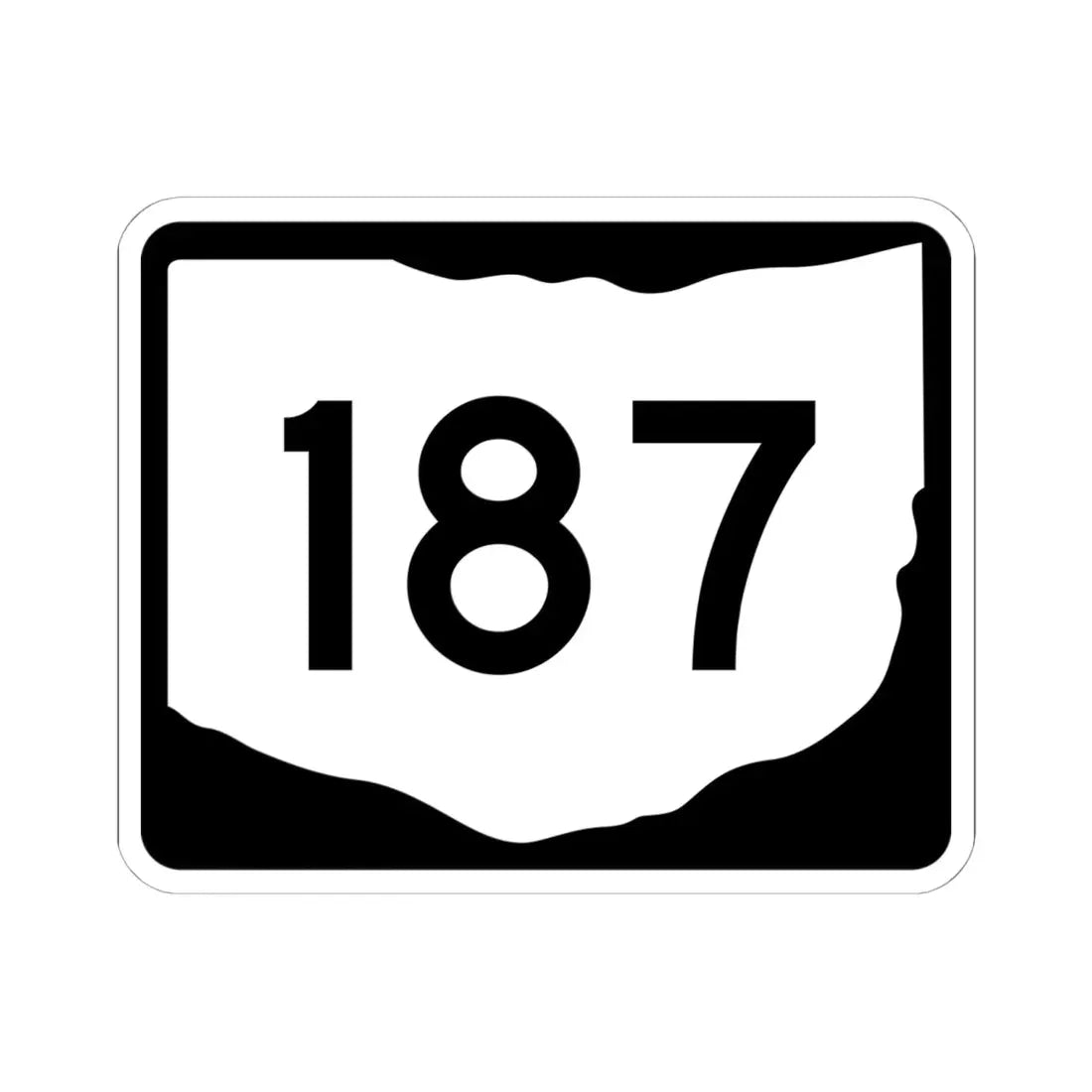 OH-187 (Ohio) (Road Sign) STICKER Vinyl Kiss-Cut Decal 6 Inch White - The Sticker Space