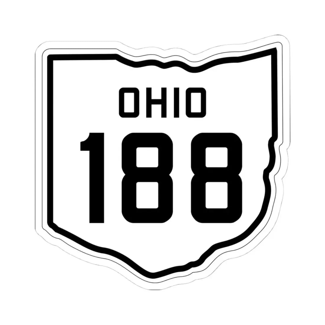 OH-188 1927 (Ohio) (Road Sign) STICKER Vinyl Kiss-Cut Decal 4 Inch White - The Sticker Space