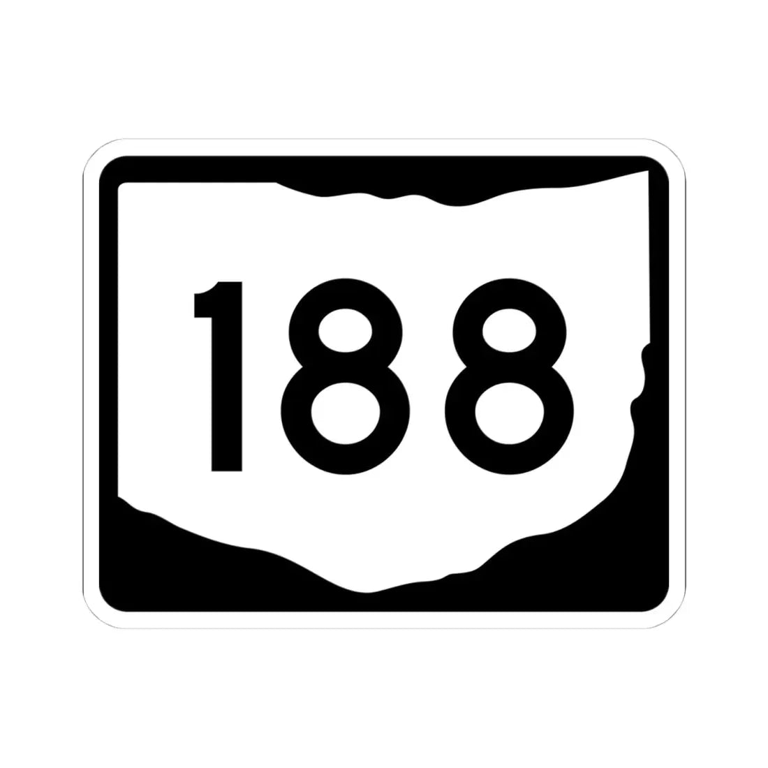 OH-188 (Ohio) (Road Sign) STICKER Vinyl Kiss-Cut Decal 4 Inch White - The Sticker Space