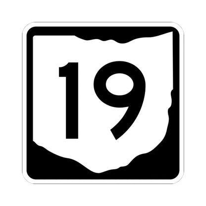 OH-19 (Ohio) (Road Sign) STICKER Vinyl Kiss-Cut Decal 4 Inch White - The Sticker Space