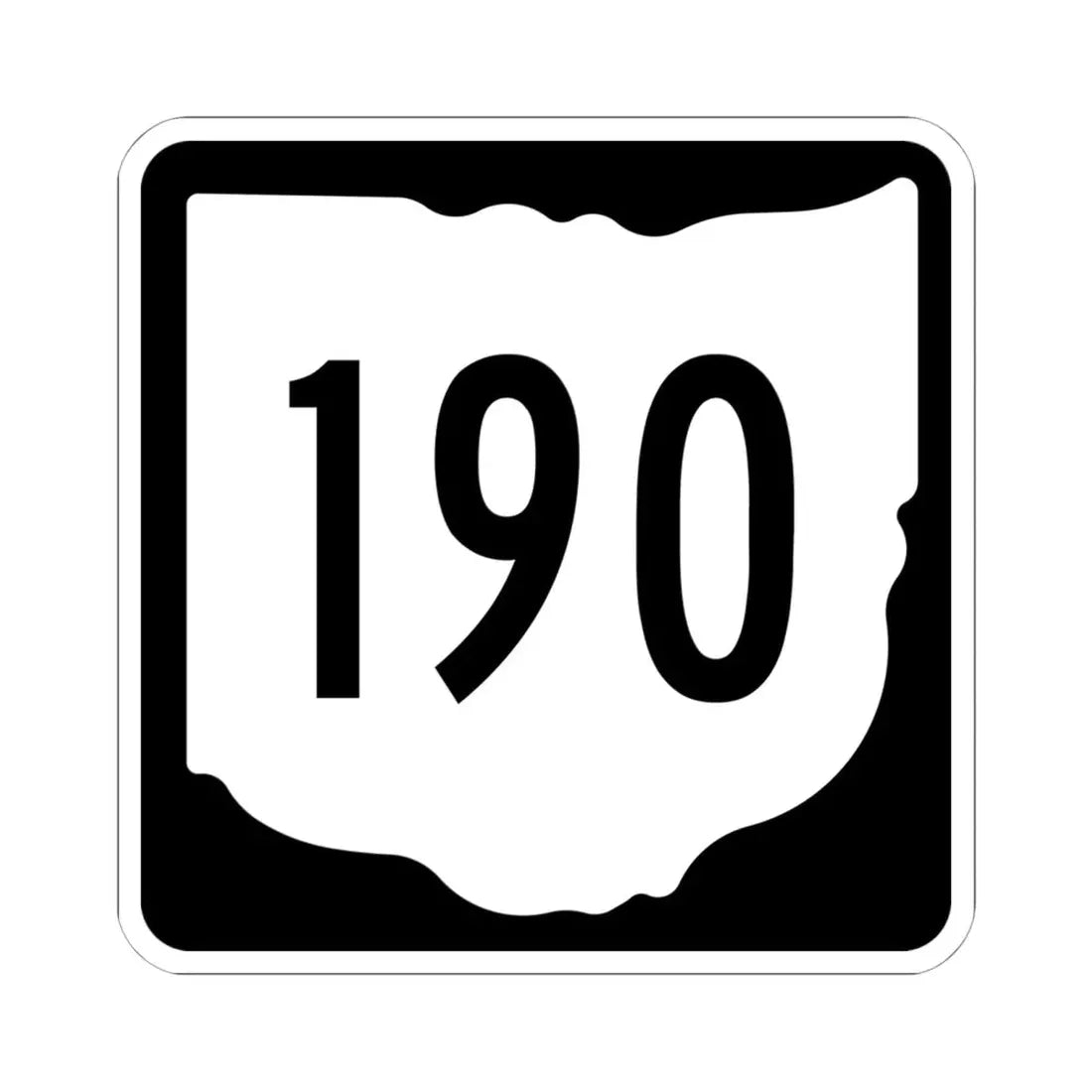 OH-190 1967 (Ohio) (Road Sign) STICKER Vinyl Kiss-Cut Decal 6 Inch White - The Sticker Space