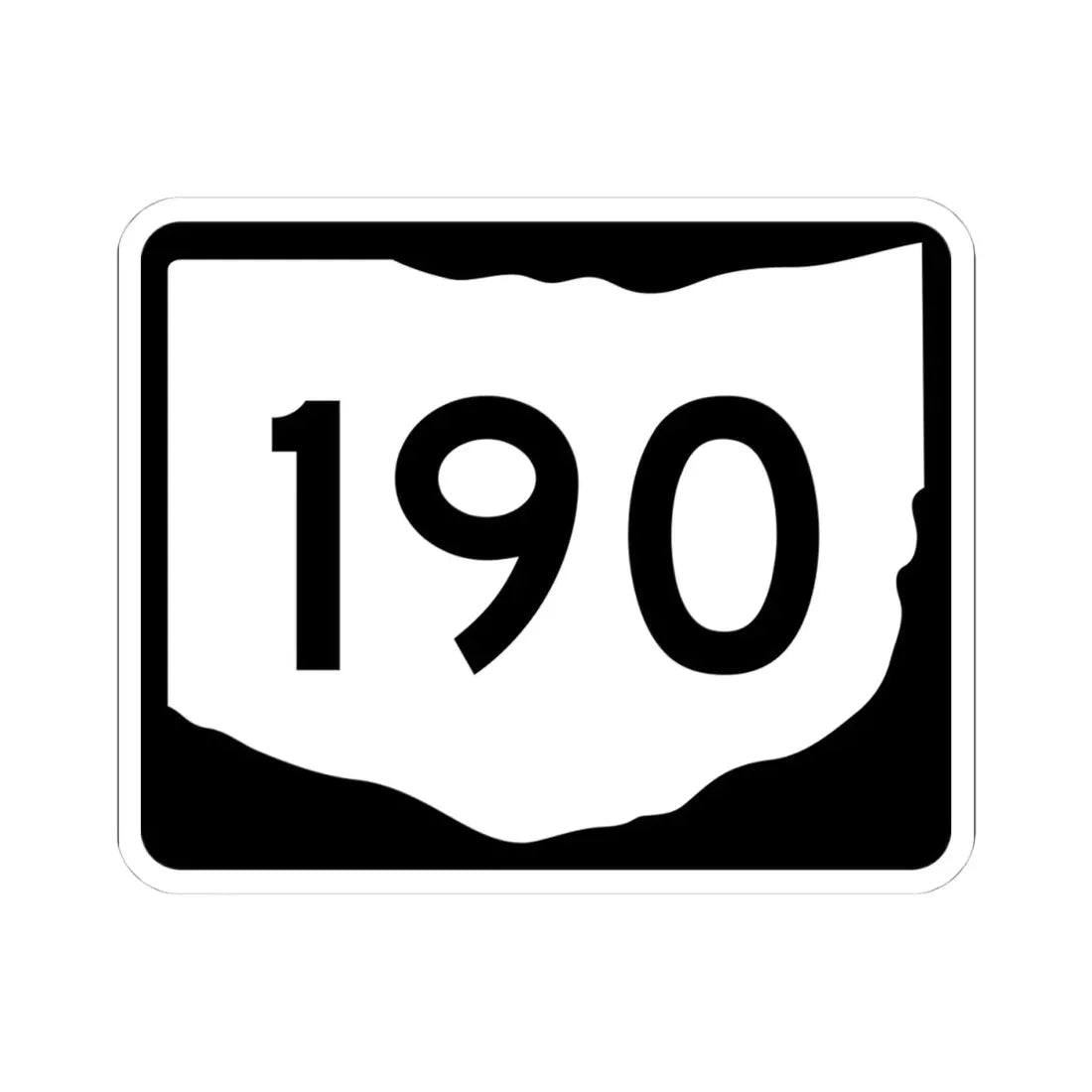 OH-190 (Ohio) (Road Sign) STICKER Vinyl Kiss-Cut Decal 4 Inch White - The Sticker Space