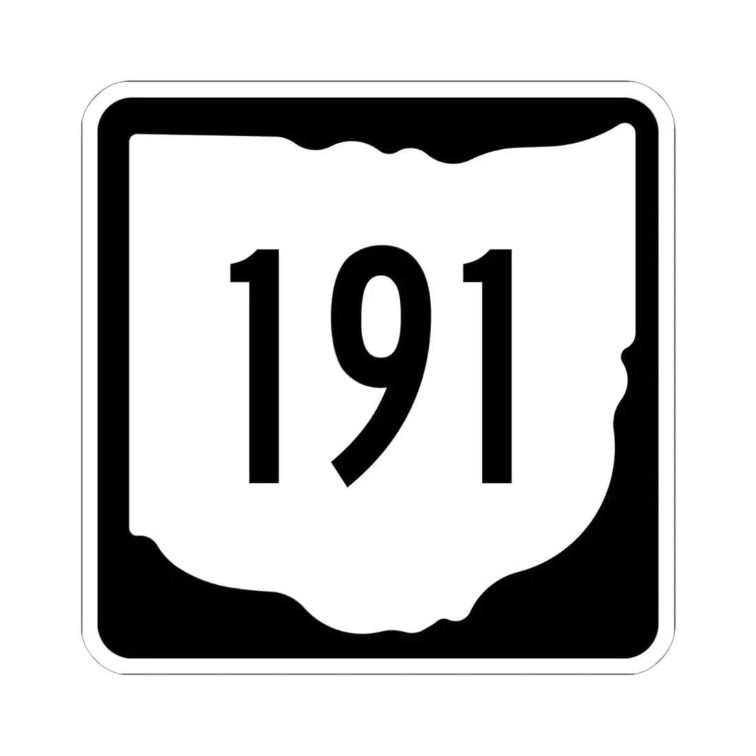 OH-191 1967 (Ohio) (Road Sign) STICKER Vinyl Kiss-Cut Decal 6 Inch White - The Sticker Space