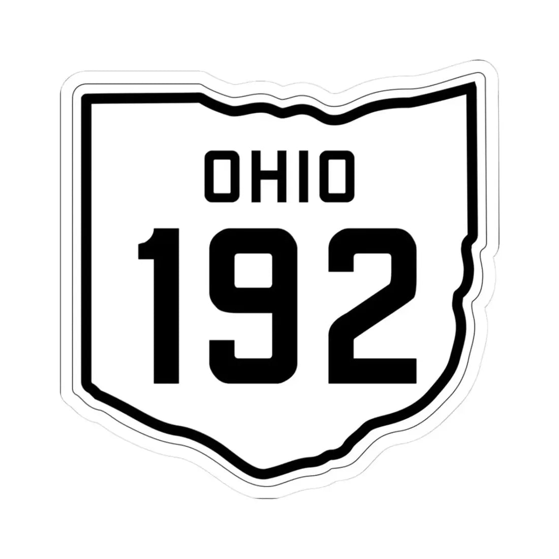 OH-192 1927 (Ohio) (Road Sign) STICKER Vinyl Kiss-Cut Decal 3 Inch White - The Sticker Space