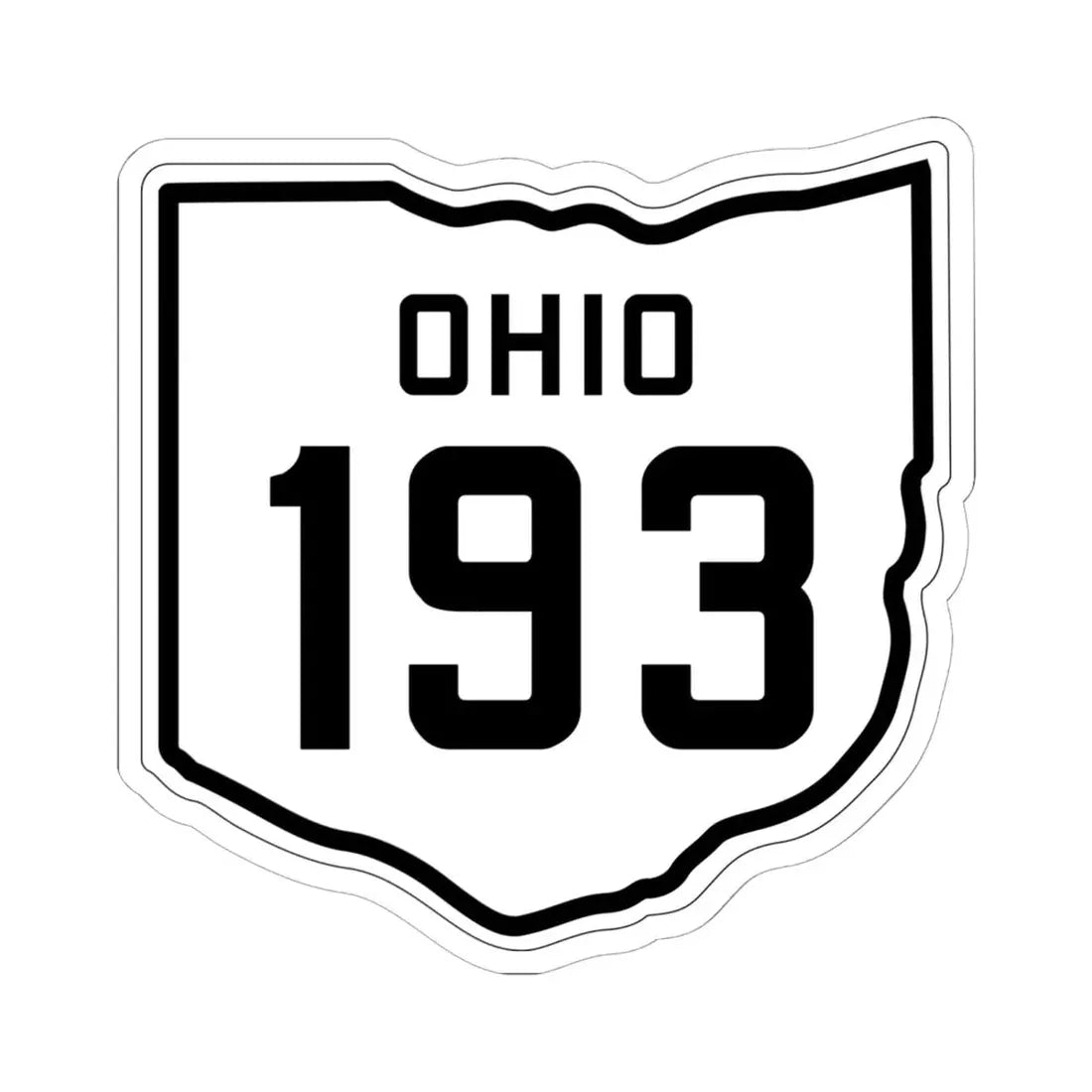OH-193 1927 (Ohio) (Road Sign) STICKER Vinyl Kiss-Cut Decal 6 Inch White - The Sticker Space