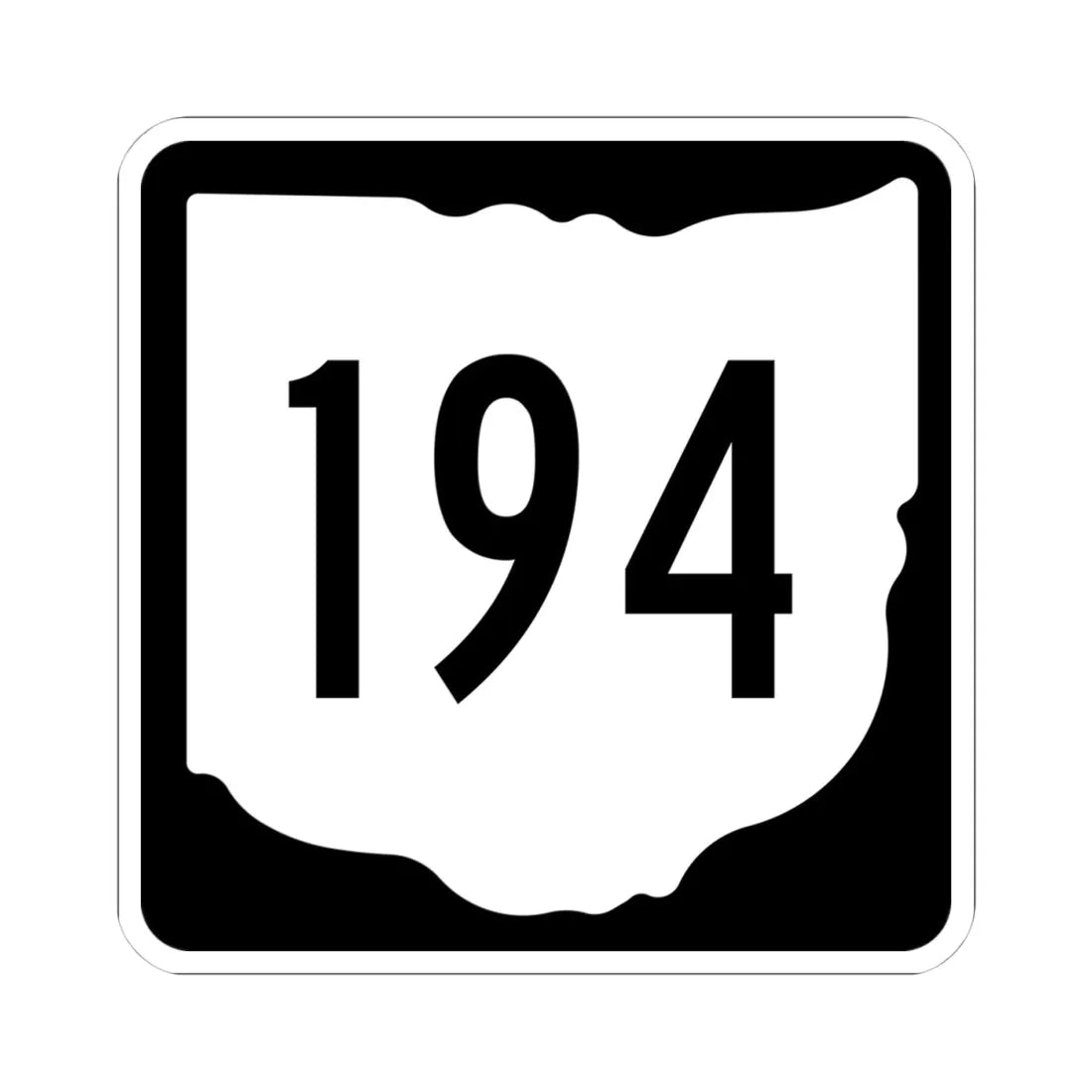 OH-194 1967 (Ohio) (Road Sign) STICKER Vinyl Kiss-Cut Decal 4 Inch White - The Sticker Space