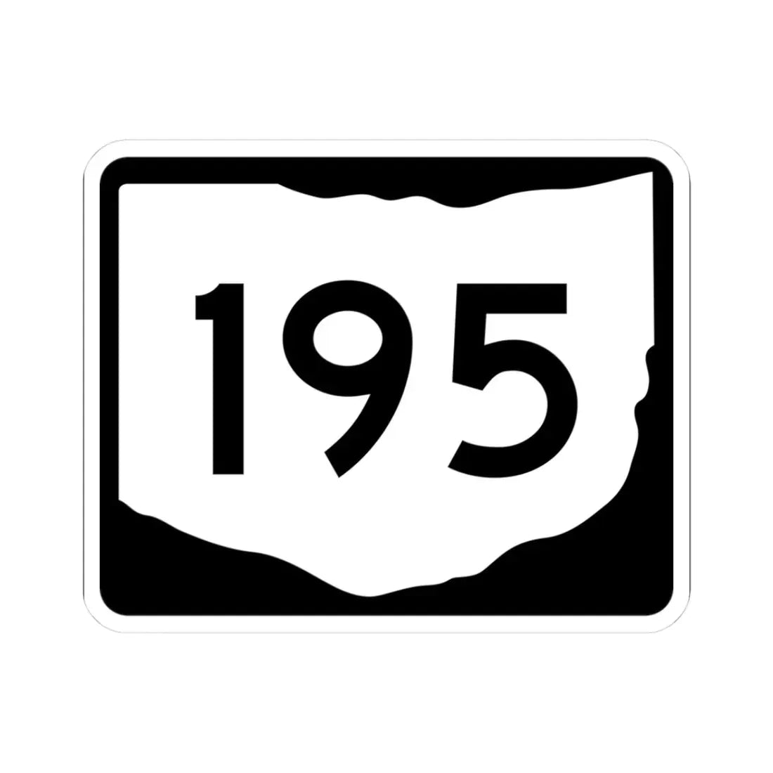 OH-195 (Ohio) (Road Sign) STICKER Vinyl Kiss-Cut Decal 3 Inch White - The Sticker Space