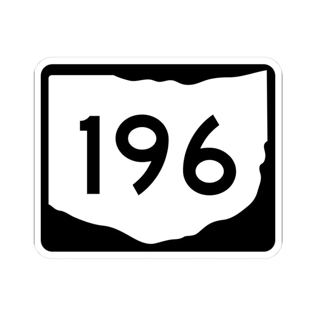 OH-196 (Ohio) (Road Sign) STICKER Vinyl Kiss-Cut Decal 3 Inch White - The Sticker Space