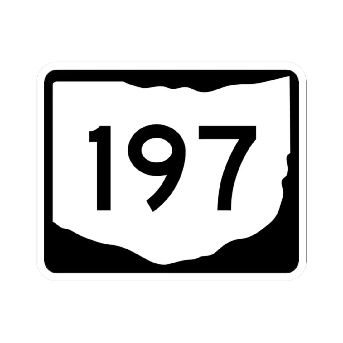 OH-197 (Ohio) (Road Sign) STICKER Vinyl Kiss-Cut Decal 2 Inch White - The Sticker Space
