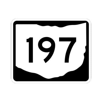 OH-197 (Ohio) (Road Sign) STICKER Vinyl Kiss-Cut Decal 4 Inch White - The Sticker Space