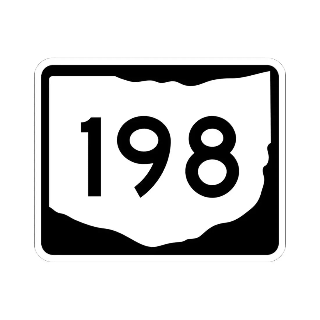 OH-198 (Ohio) (Road Sign) STICKER Vinyl Kiss-Cut Decal 4 Inch White - The Sticker Space