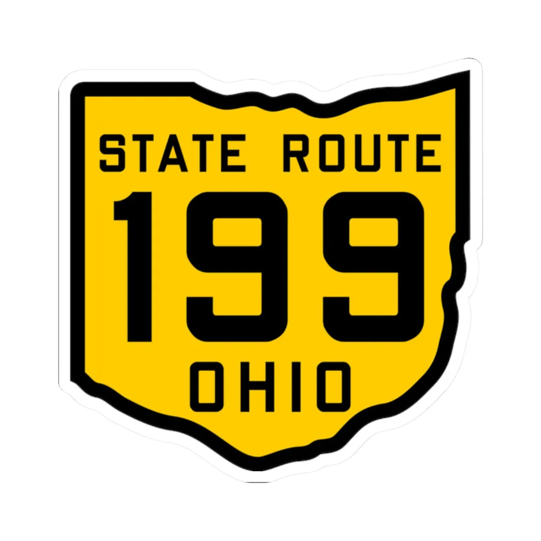 OH-199 1920 (Ohio) (Road Sign) STICKER Vinyl Kiss-Cut Decal 2 Inch White - The Sticker Space