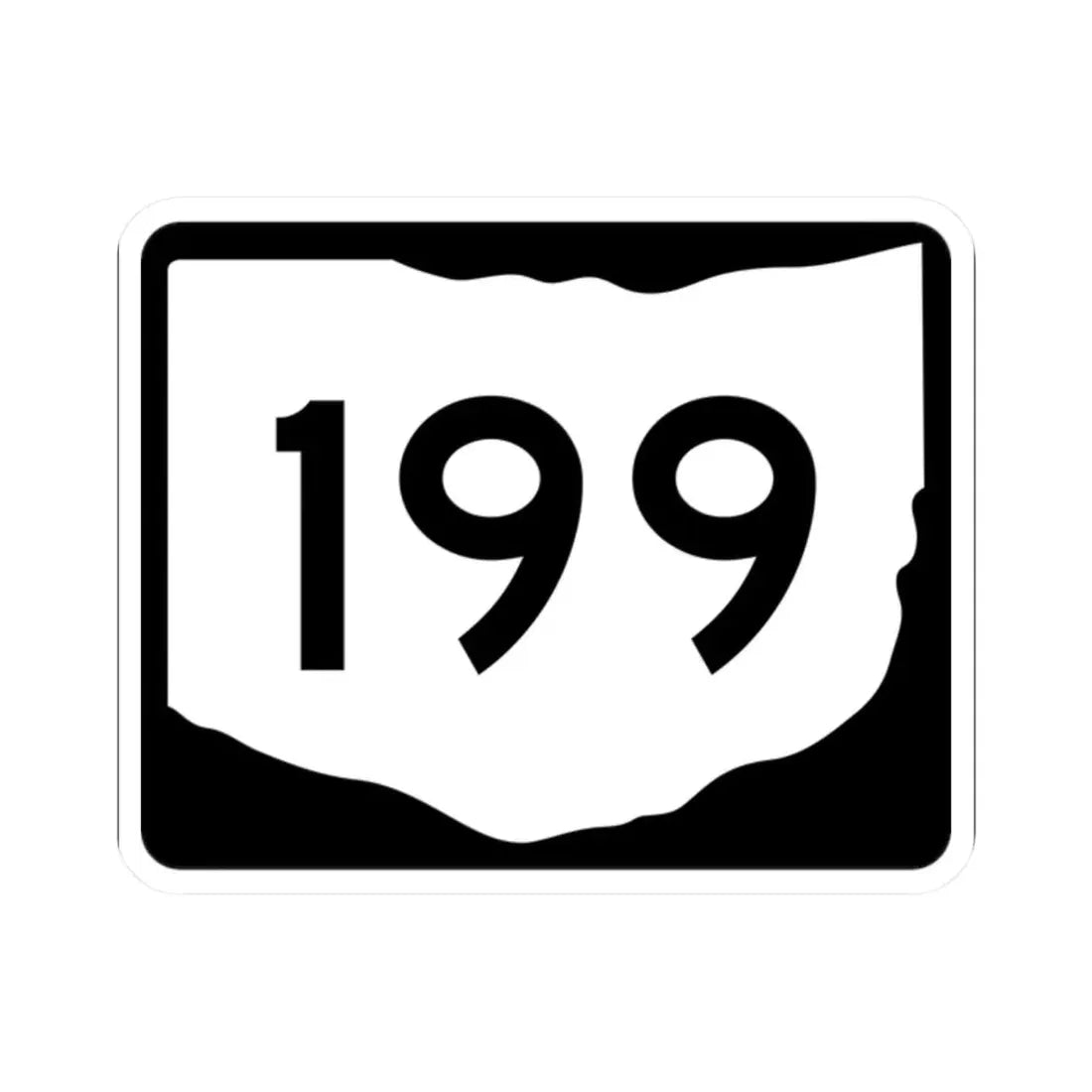 OH-199 (Ohio) (Road Sign) STICKER Vinyl Kiss-Cut Decal 2 Inch White - The Sticker Space