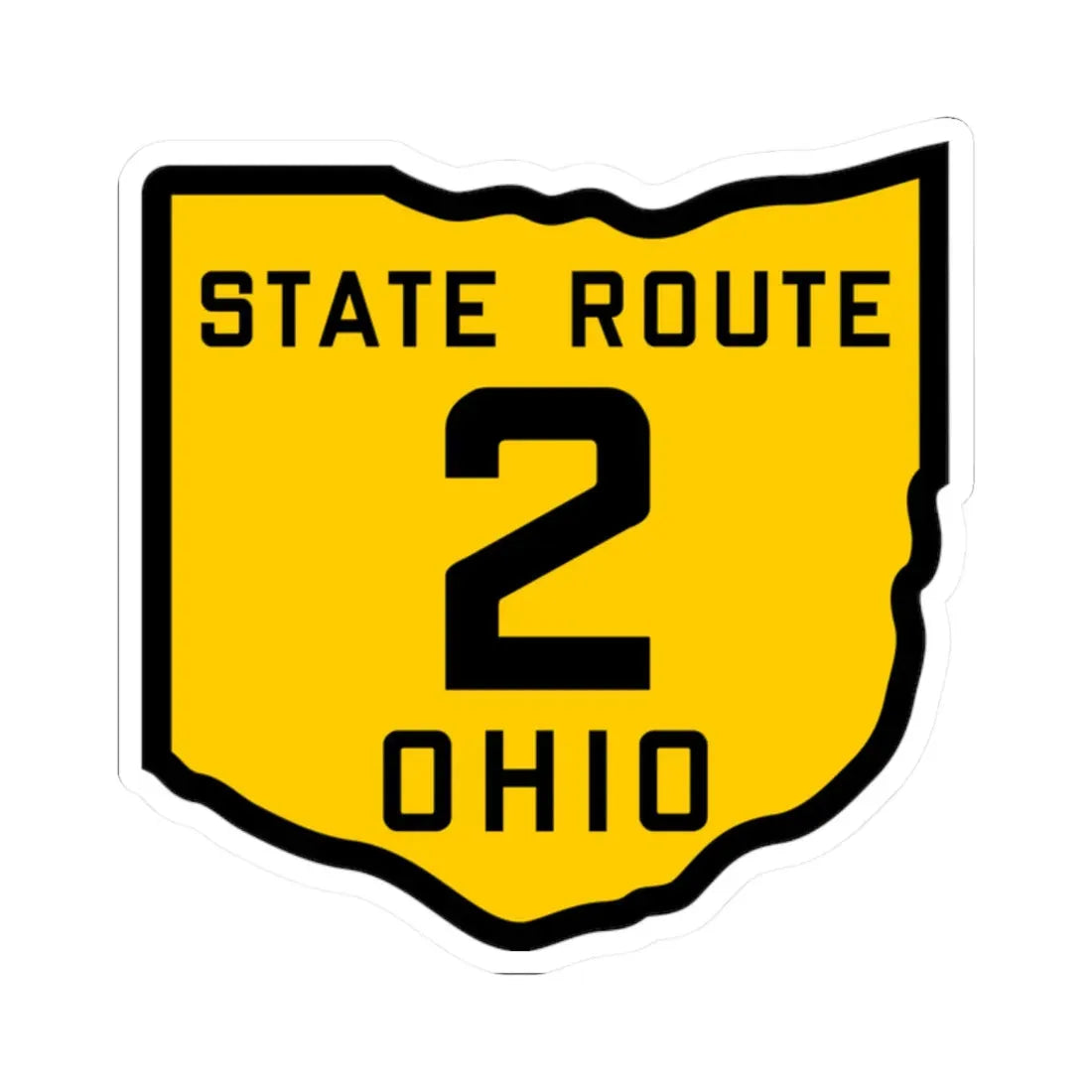 OH-2 1920 (Ohio) (Road Sign) STICKER Vinyl Kiss-Cut Decal 2 Inch White - The Sticker Space