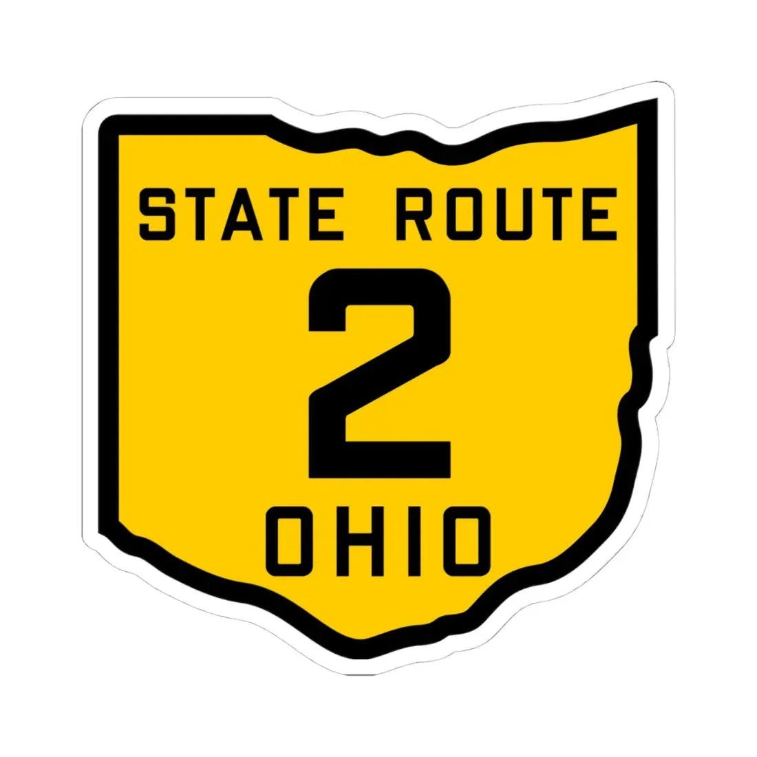 OH-2 1920 (Ohio) (Road Sign) STICKER Vinyl Kiss-Cut Decal 4 Inch White - The Sticker Space