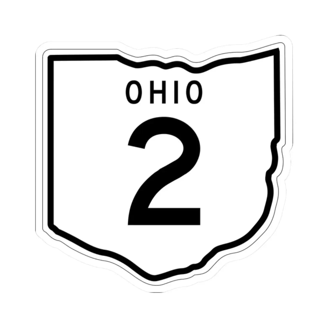 OH-2 1948 (Ohio) (Road Sign) STICKER Vinyl Kiss-Cut Decal 2 Inch White - The Sticker Space