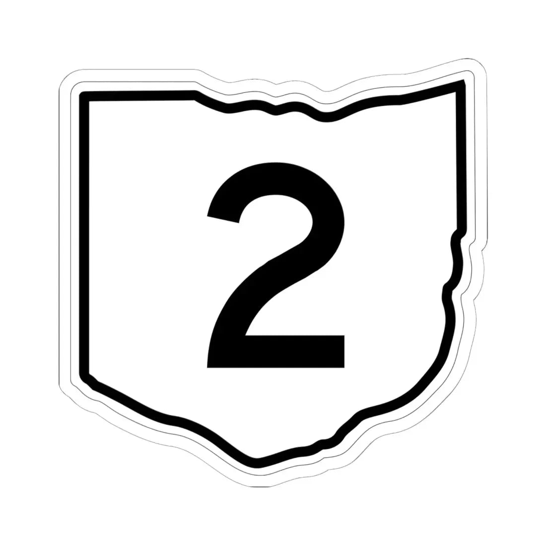 OH-2 1960 (Ohio) (Road Sign) STICKER Vinyl Kiss-Cut Decal 6 Inch White - The Sticker Space